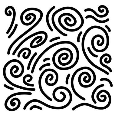 Dekoratif karalama ve spiraller koleksiyonu, grafik tasarım için mükemmel girdaplar.