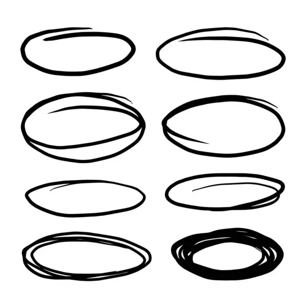 El çizimi çember çizimi çizimi seti. İleti notu için yuvarlak daireler işaret tasarımı ögesi ve işsizlik ögesi için.