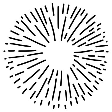 Yıldız patlaması el çizimi, karalama tasarım elementi. Güneş patlaması çizimi.