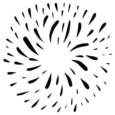 Yıldız patlaması el çizimi, karalama tasarım elementi. Güneş patlaması çizimi.