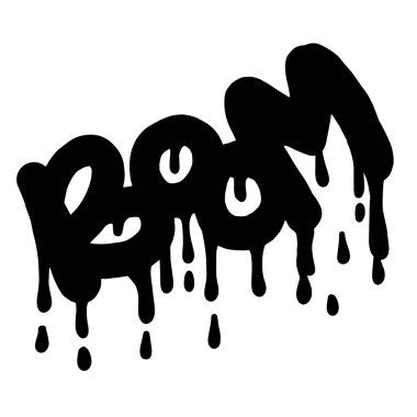 Beyaz üzerine siyah damlalar serpiştirilmiş font grafiti. Vektör illüstrasyonu.