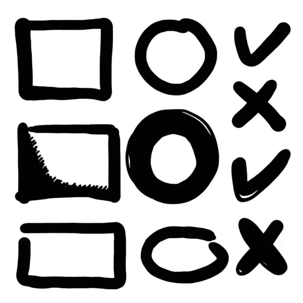 Konsept tasarımı için çizim biçimi, işaretleme işareti, daireler ve eğriler vektör çizimi.