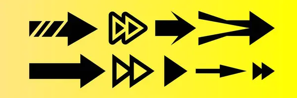 Vektör ok koleksiyonu. Oklar simgesi. Vektör illüstrasyonu.