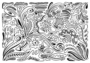 Şekil karalamalarıyla dekoratif soyut.