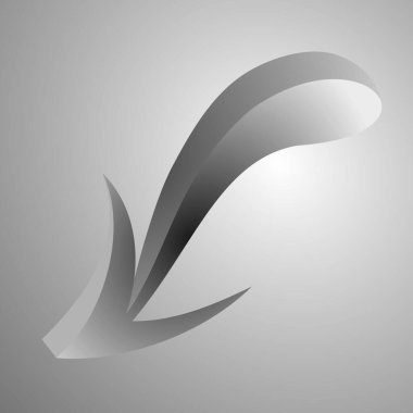 Soyut Eğri Oklar Vektörü, 3D Ok. Vektör simgesi çizimi.