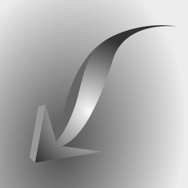 Soyut Eğri Oklar Vektörü, 3D Ok. Vektör simgesi çizimi.