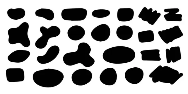 Çeşitli şekillerde vektör fırça darbeleri. El koleksiyonu farklı grafik ögeleri çizdi.