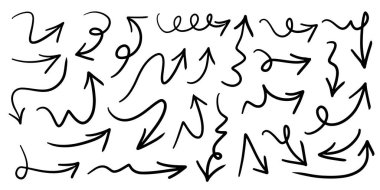 El çizimi Oklar simgeleri ayarlandı. Çeşitli yönlere sahip ok simgesi.