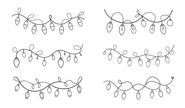 Farklı şekillerde bir dizi Noel ışığı..