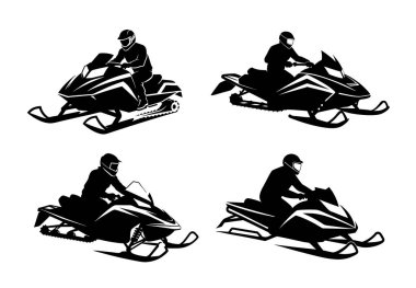 Beyaz arkaplanda Kar Mobil Silueti Koleksiyonu.