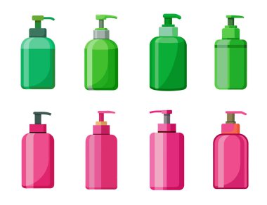 Kozmetik ve temizlik ürünleri uygulamaları için pompa dağıtıcısı şişelerinin renkli çeşitleri