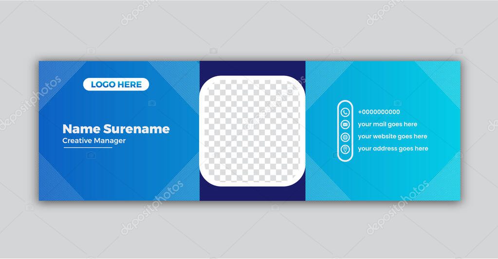 Modern and Professional Email Signature Design with Space for Personal Photo