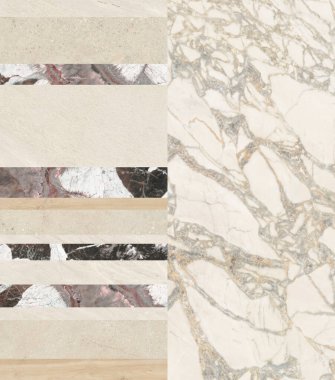 Yaratıcı yama kalıplı taş seramik duvar kağıdı tasarımı. Beyaz bilye. Zemin veya duvar dekorasyonu için yaratıcı yama kalıbı seramik duvar kağıdı tasarımı.