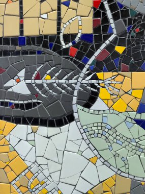 Renkli soyut mermer düzensiz plastik mozaik desenli arka plan. Renkli soyut mermer düzensiz plastik mozaik desenli arka plan gri harç ile - çok renkli pastel renkler