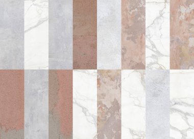 Duvar kağıdı veya dijital kullanım için çeşitli bilye ve taşlardan oluşan yaratıcı yama kalıbı.