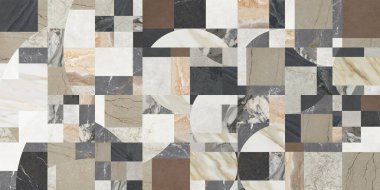 Duvar kağıdı, zemin, duvar, ev ve dijital kullanım için kemer ve dekorasyonla çeşitli bilye ve taşlardan oluşan yaratıcı yama deseni.