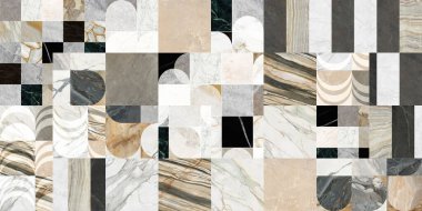 Duvar kağıdı veya dijital kullanım için çeşitli bilye ve taşlardan oluşan yaratıcı yama kalıbı.