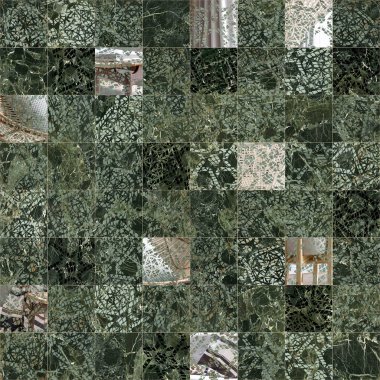 Dijital kullanım için bilye, taş, ahşap ve dokularla karıştırılmış desen yaması.