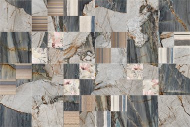 Yarıton duvar dekoru, dijital dekorasyon fayans tasarımı. Duvar kağıdı, muşamba, tekstil, web sayfası arka planı için kullanılabilir