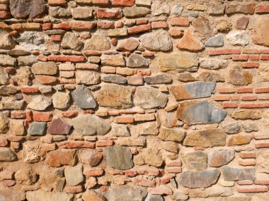 Eski bir kale tuğlası duvar. Grunge duvar arkaplanı.