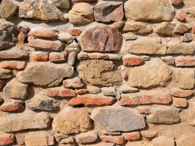 Eski bir kale tuğlası duvar. Grunge duvar arkaplanı.