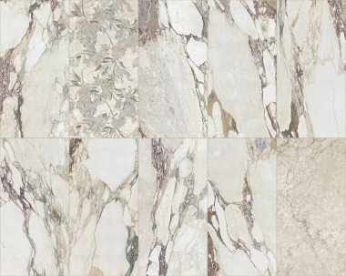 Güzel yama kalıbı. Geleneksel geometrik dekorasyon ve mozaik ile beyaz mermer gri damarların karışımı.