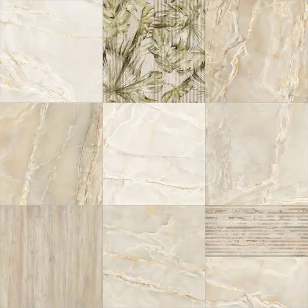 Güzel yama kalıbı. Oniks misketleri ve çiçek desenli dekorasyonun karışımı