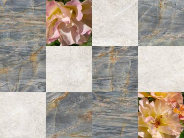 Doğal misketlerden ya da süslemeli taşlardan oluşan güzel bir yama..