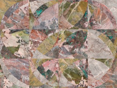 Background wallpaper mixed of several natural stones or marble in different geometries clipart