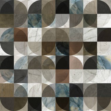 Background wallpaper mixed of several natural stones or marble in different geometries clipart