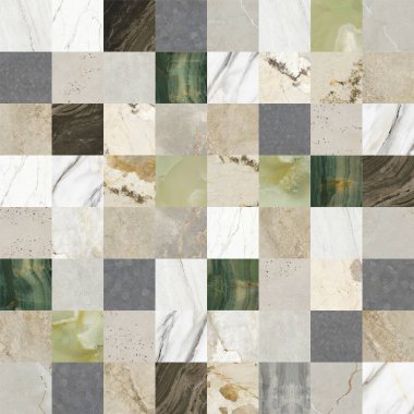 Background wallpaper mixed of several natural stones or marble in different geometries clipart