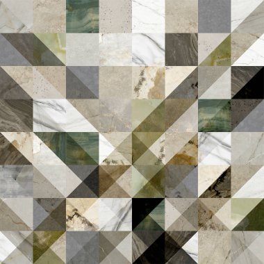Farklı geometrilerde çeşitli doğal taşlardan veya mermerden oluşan arkaplan duvar kağıdı