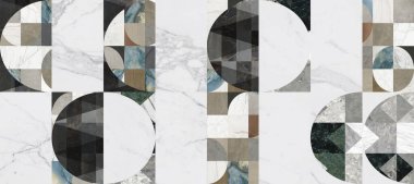 Şalı ve modern tarzda yamalı doğal taş desenleri. Tekstil ve ev dekorasyonu için desen.