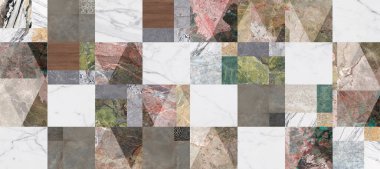 Şalı ve modern tarzda yamalı doğal taş desenleri. Tekstil ve ev dekorasyonu için desen.