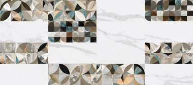 Şalı ve modern tarzda yamalı doğal taş desenleri. Tekstil ve ev dekorasyonu için desen.