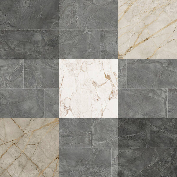 Square shaped stone marble textured mosaic background. Suitable for floor and wall tiles. Home decoration.