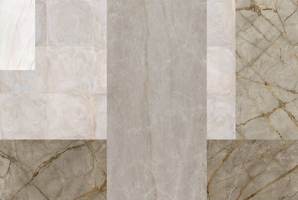Square shaped stone marble textured mosaic background. Suitable for floor and wall tiles. Home decoration.