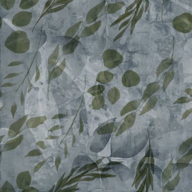 Duvar kâğıdı, orman çiçekleri deseni. Rüzgarda sallanan çiçekler, yapraklar ve çiçekler sanat tasarımı