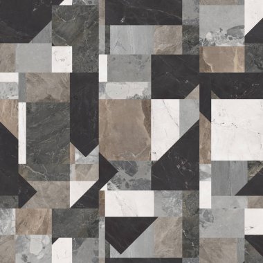 Mermer, pürüzsüz yama işi. Yer ve duvar için tekrarlanan beyaz mermer ve dekorasyon geometrisi