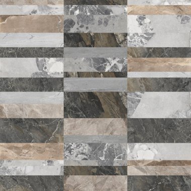 Mermer, pürüzsüz yama işi. Yer ve duvar için tekrarlanan beyaz mermer ve dekorasyon geometrisi