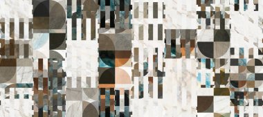 Şalı ve modern tarzda yamalı doğal taş desenleri. Tekstil ve ev dekorasyonu için desen