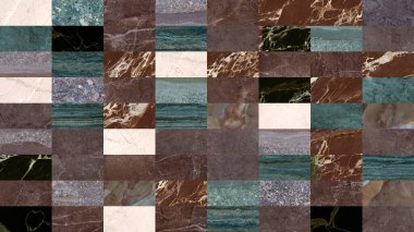 Güzel yama kalıbı. Taşlar, beton ve misket karışımı. Çiçekli geometrik süsleme. Duvar kağıdı, tekstil veya dijital kullanım.