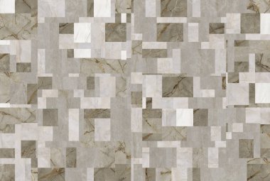 Kare şeklindeki taş mermer desenli mozaik zemin. Zemin ve duvar kiremitleri için uygun. Ev dekorasyonu.