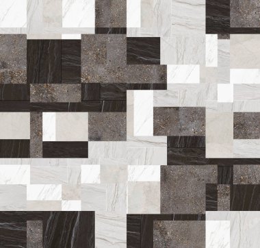 Kare şeklindeki taş mermer desenli mozaik zemin. Zemin ve duvar kiremitleri için uygun. Ev dekorasyonu.