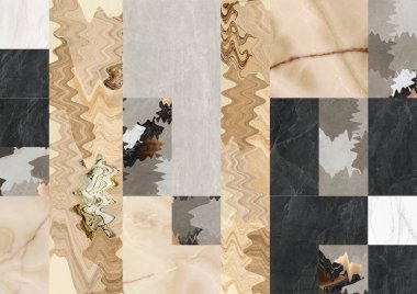 Kare şeklindeki taş mermer desenli mozaik zemin. Zemin ve duvar kiremitleri için uygun. Ev dekorasyonu.