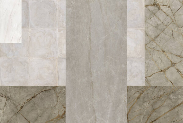Square shaped stone marble textured mosaic background. Suitable for floor and wall tiles. Home decoration.