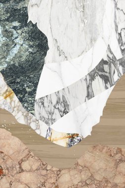 Modern mermer mozaik, soyut geometri, sanat deco duvar kağıdı, yapay taş dokusu, geometrik moda mermer çizimi.