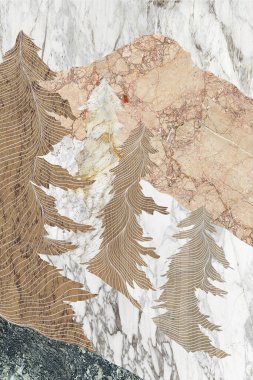 Modern mermer mozaik, soyut geometri, sanat deco duvar kağıdı, yapay taş dokusu, geometrik moda mermer çizimi.