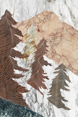 Modern mermer mozaik, soyut geometri, sanat deco duvar kağıdı, yapay taş dokusu, geometrik moda mermer çizimi.