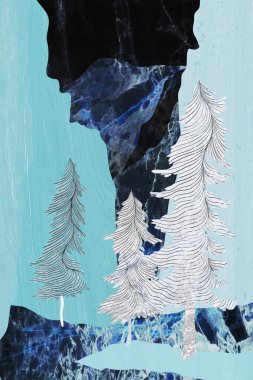 Modern mermer mozaik, soyut geometri, sanat deco duvar kağıdı, yapay taş dokusu, geometrik moda mermer çizimi.